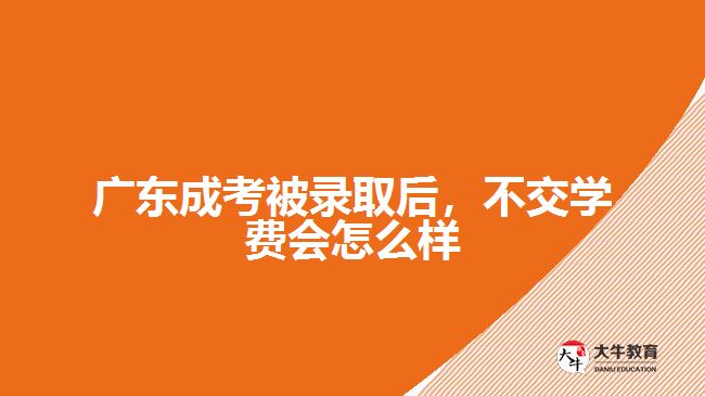 廣東成考被錄取后，不交學(xué)費(fèi)會怎么樣
