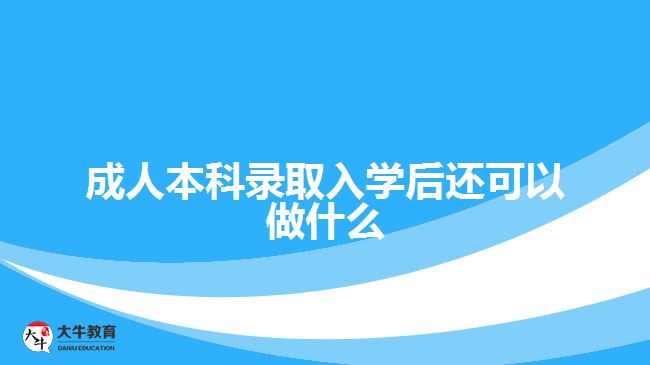 成人本科錄取入學后還可以做什么