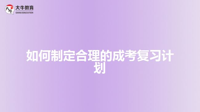 如何制定合理的成考復(fù)習(xí)計劃