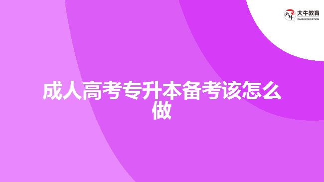 成人高考專升本備考該怎么做