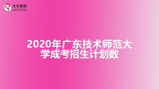 2020年廣東技術(shù)師范大學(xué)成考招生計(jì)劃數(shù)