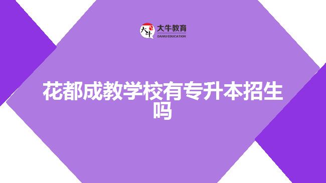 花都成教學(xué)校有專升本招生嗎