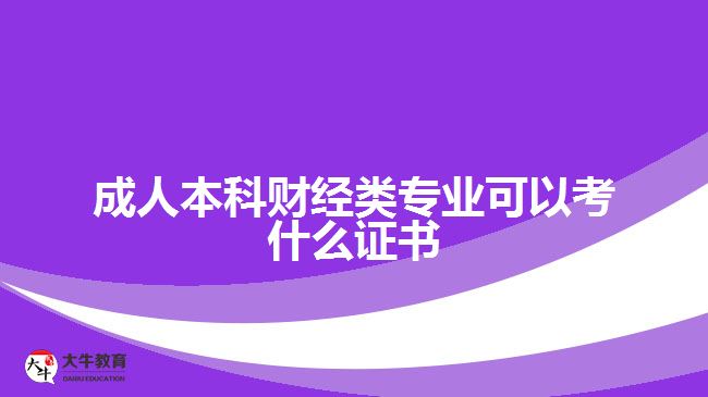 成人本科財(cái)經(jīng)類專業(yè)可以考什么證書(shū)