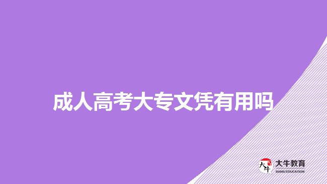 成人高考大專文憑有用嗎