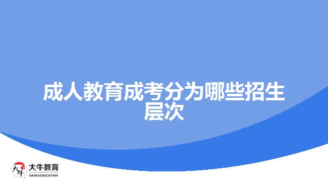 成人教育成考分為哪些招生層次