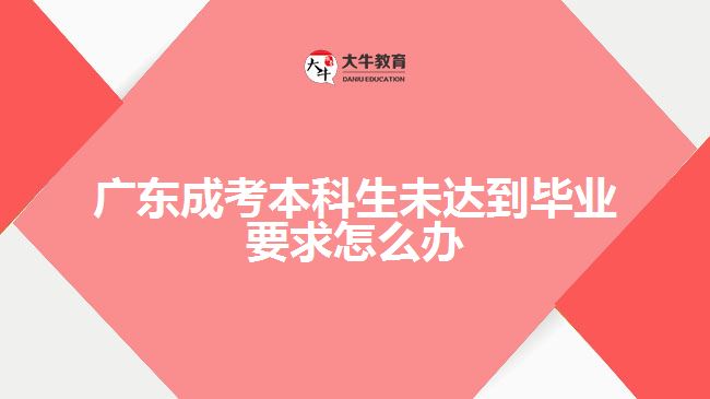 廣東成考本科生未達(dá)到畢業(yè)要求怎么辦