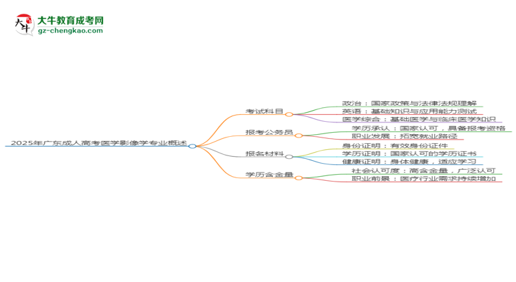 2025年廣東成人高考醫(yī)學(xué)影像學(xué)專業(yè)最新加分政策及條件思維導(dǎo)圖