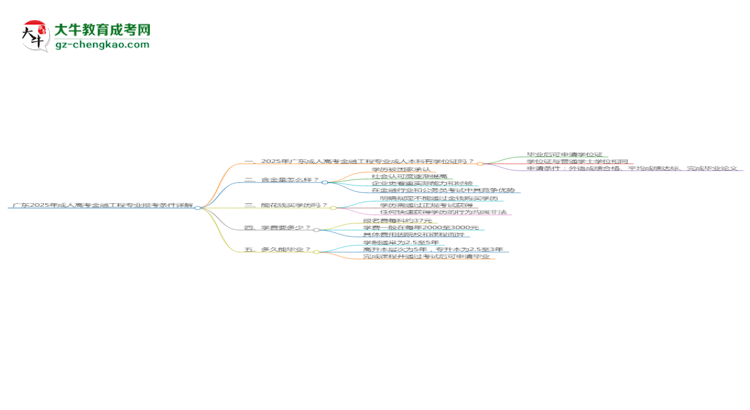 廣東2025年成人高考金融工程專業(yè)報(bào)考條件詳解思維導(dǎo)圖