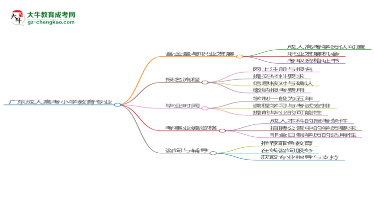 廣東成人高考小學(xué)教育專業(yè)2025年要考學(xué)位英語嗎？思維導(dǎo)圖