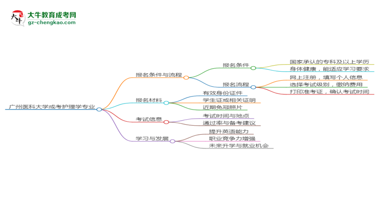 廣州醫(yī)科大學(xué)2025年成考護(hù)理學(xué)專業(yè)生可不可以考四六級(jí)？思維導(dǎo)圖