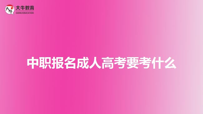 中職報名成人高考要考什么