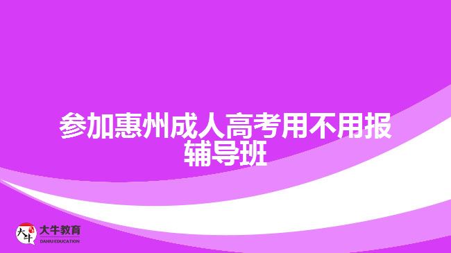 參加惠州成人高考用不用報(bào)輔導(dǎo)班