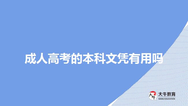 成人高考的本科文憑有用嗎