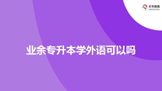 業(yè)余專升本學外語可以嗎