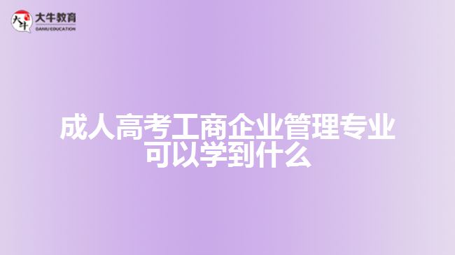 成人高考工商企業(yè)管理專業(yè)可以學到什么