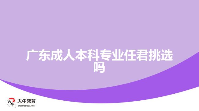 廣東成人本科專業(yè)任君挑選嗎