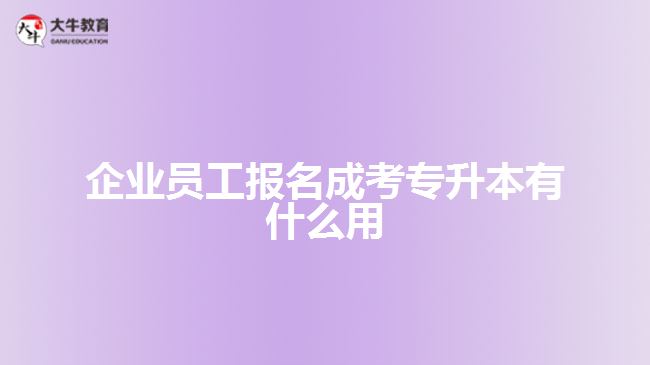 企業(yè)員工報(bào)名成考專升本有什么用