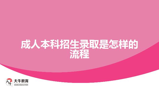 成人本科招生錄取是怎樣的流程