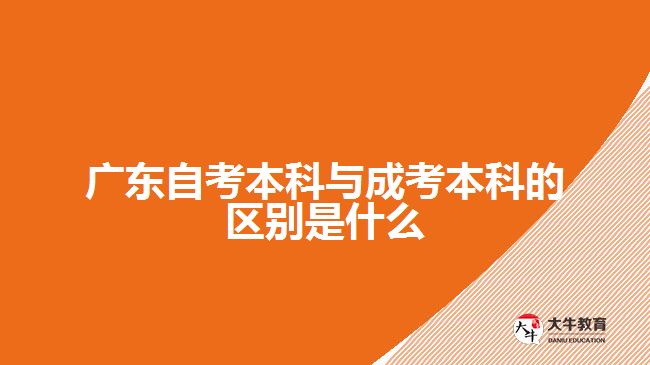 廣東自考本科與成考本科的區(qū)別是什么