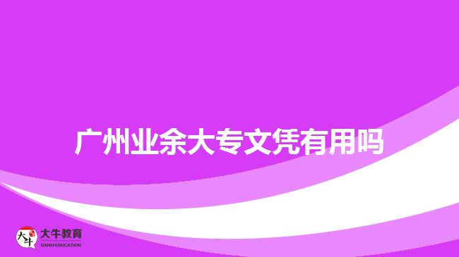 廣州業(yè)余大專(zhuān)文憑有用嗎