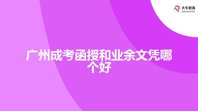 廣州成考函授和業(yè)余文憑哪個(gè)好