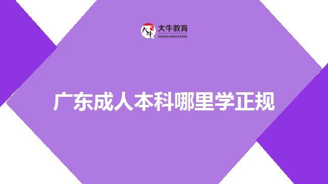 廣東成人本科哪里學正規(guī)