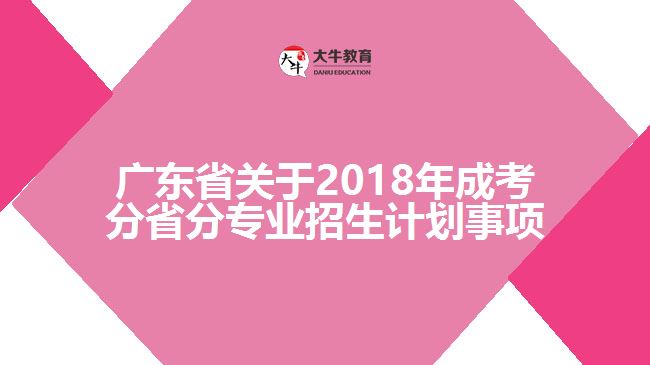 廣東省關(guān)于2018年成考分省分專業(yè)招生計劃事項