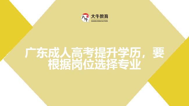 廣東成人高考提升學(xué)歷，要根據(jù)崗位選擇專業(yè)