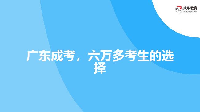 廣東成考，六萬多考生的選擇