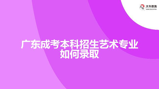 廣東成考本科招生藝術專業(yè)如何錄取