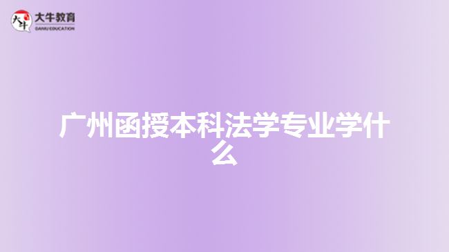 廣州函授本科法學(xué)專業(yè)學(xué)什么