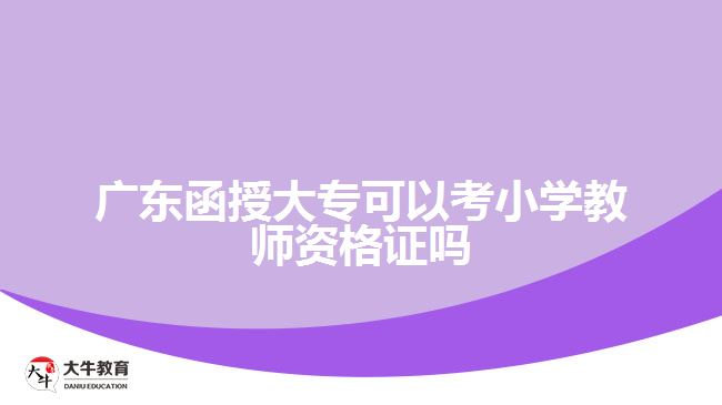 廣東函授大專可以考小學(xué)教師資格證嗎