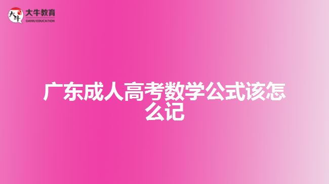 廣東成人高考數(shù)學(xué)公式該怎么記