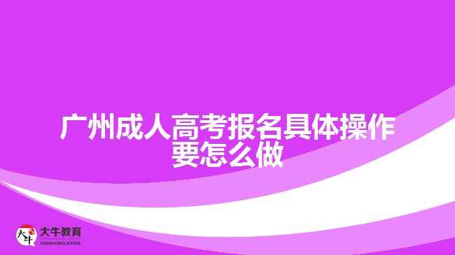 廣州成人高考報名具體操作要怎么做