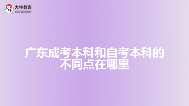 廣東成考本科和自考本科的不同點在哪里