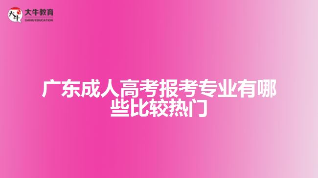 廣東成人高考報考專業(yè)有哪些比較熱門