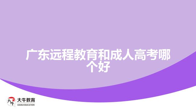 廣東遠(yuǎn)程教育和成人高考哪個(gè)好