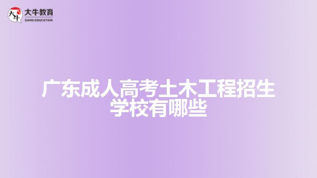 廣東成人高考土木工程招生學校