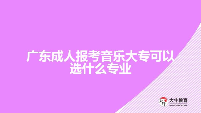 廣東成人報考音樂大?？梢赃x什么專業(yè)