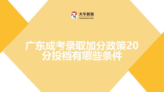 廣東成考錄取加分政策20分投檔有哪些條件