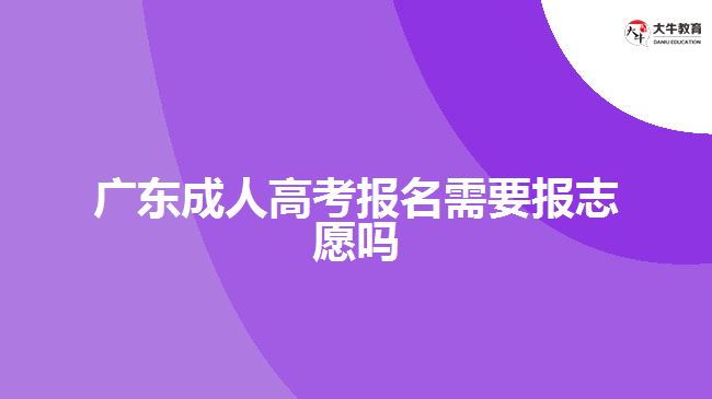 廣東成人高考報(bào)名需要報(bào)志愿嗎