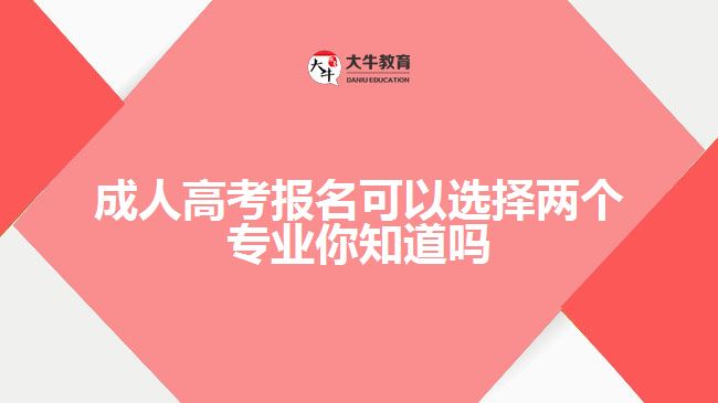 成人高考報(bào)名可以選擇兩個專業(yè)