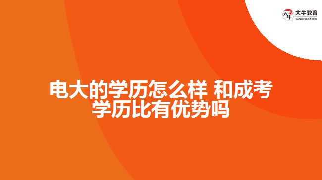 電大的學歷和成考學歷比有優(yōu)勢嗎