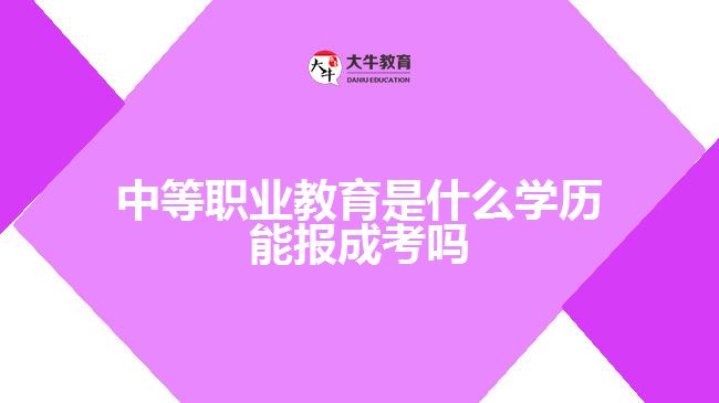 中等職業(yè)教育是什么學(xué)歷 能報(bào)成考嗎