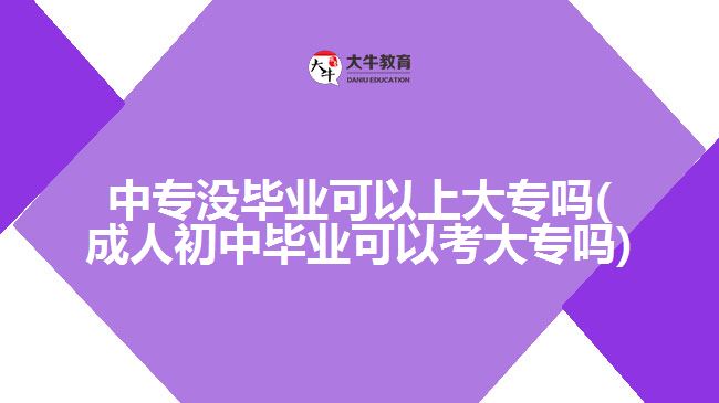 中專沒(méi)畢業(yè)可以上大專嗎