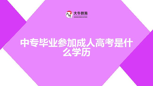 中專畢業(yè)參加成人高考是什么學(xué)歷