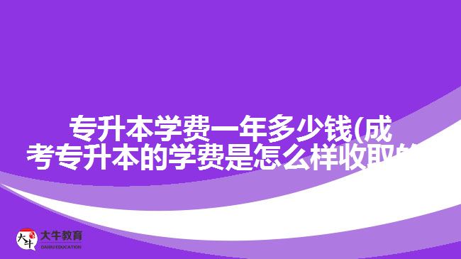 專升本學(xué)費一年多少錢(成考專升本的學(xué)費是怎么樣收取的)