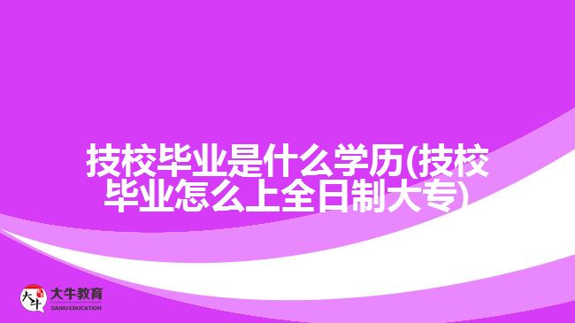 技校畢業(yè)是什么學歷(技校畢業(yè)怎么上全日制大專)