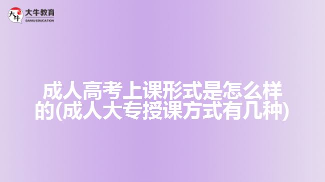 成人高考上課形式是怎么樣的(成人大專授課方式有幾種)