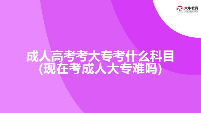 成人高考考大?？际裁纯颇?現(xiàn)在考成人大專難嗎)